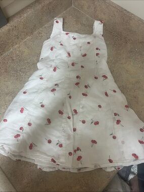 abercrombie kids White Dress with Red Cherry Print